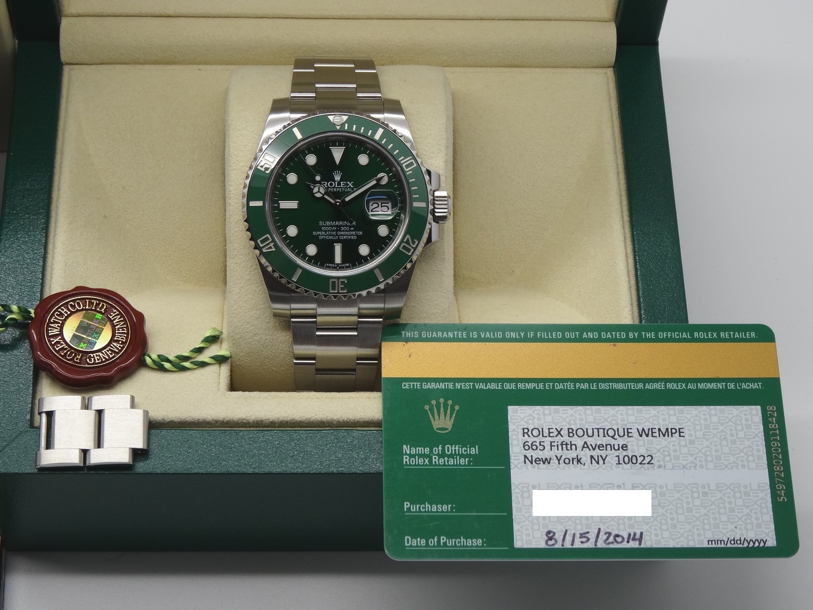 Fsot Rolex Submariner Ceramic lv Hulk Scrambled Serial 08 14 Mint Unpolished Watchuseek Watch Forums